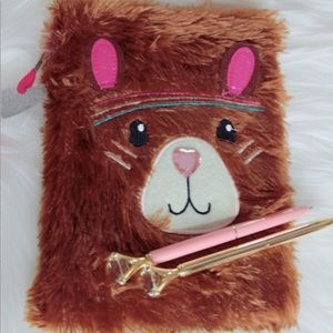 teddy bear fuzzy notebook
